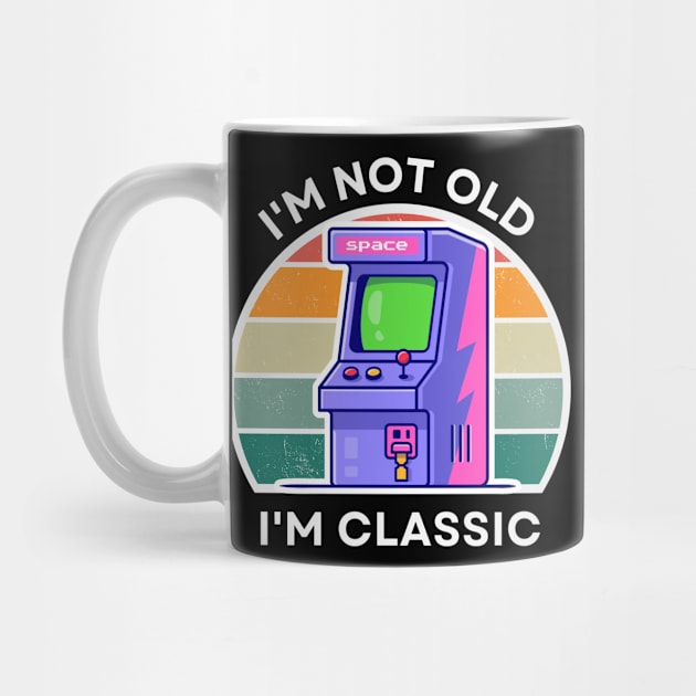 I'm not old, I'm Classic | Arcade | Retro Hardware | Vintage Sunset | Grayscale | '80s '90s Video Gaming by octoplatypusclothing@gmail.com